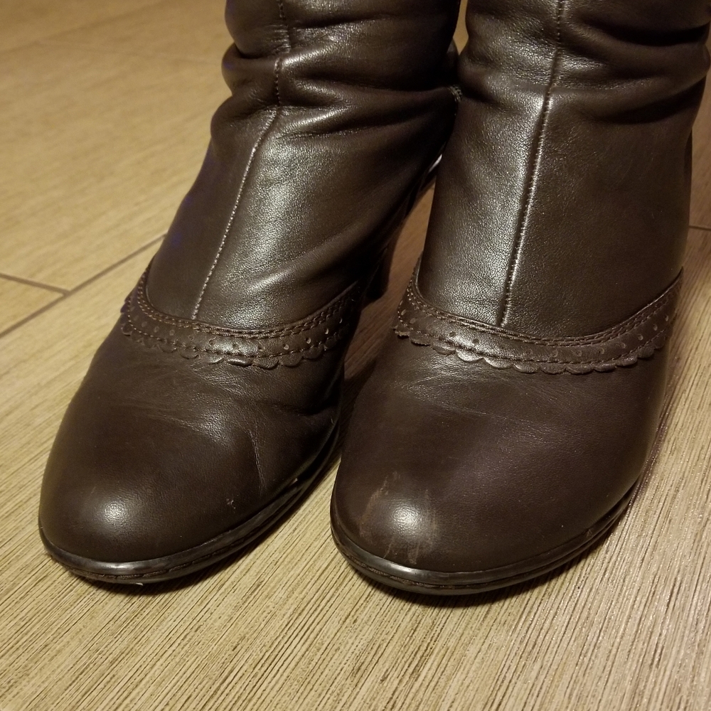 **SOLD** Sofft Tall Leather Zip Boots - Brown - Picture 6 of 8